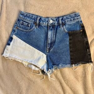 PacSun High Rise Festival Shorts Women 25 Blue Black White Colorblock